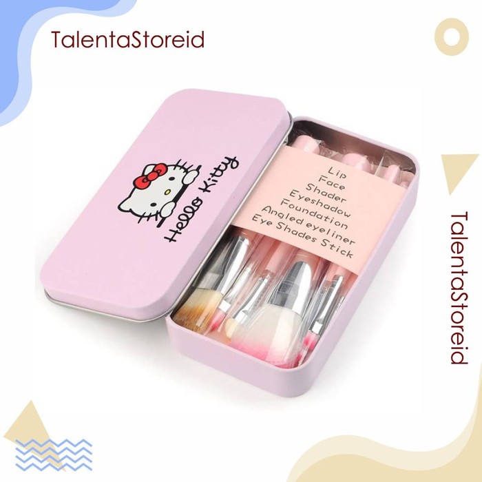 KUAS MINI 1 SET ISI 7 PCS BRUSH MAKE UP SET HELLOKITTY