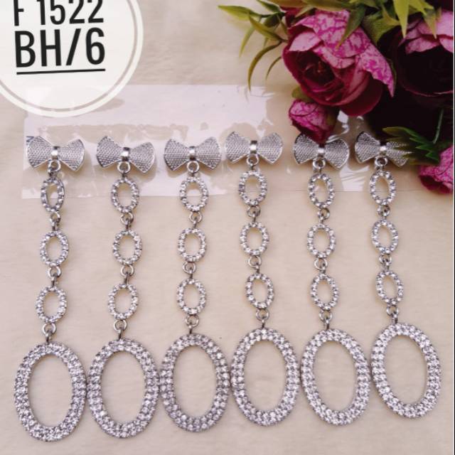 Bros dagu juntai panjang bola oval bulat full permata oval Diamond handmade swarovski