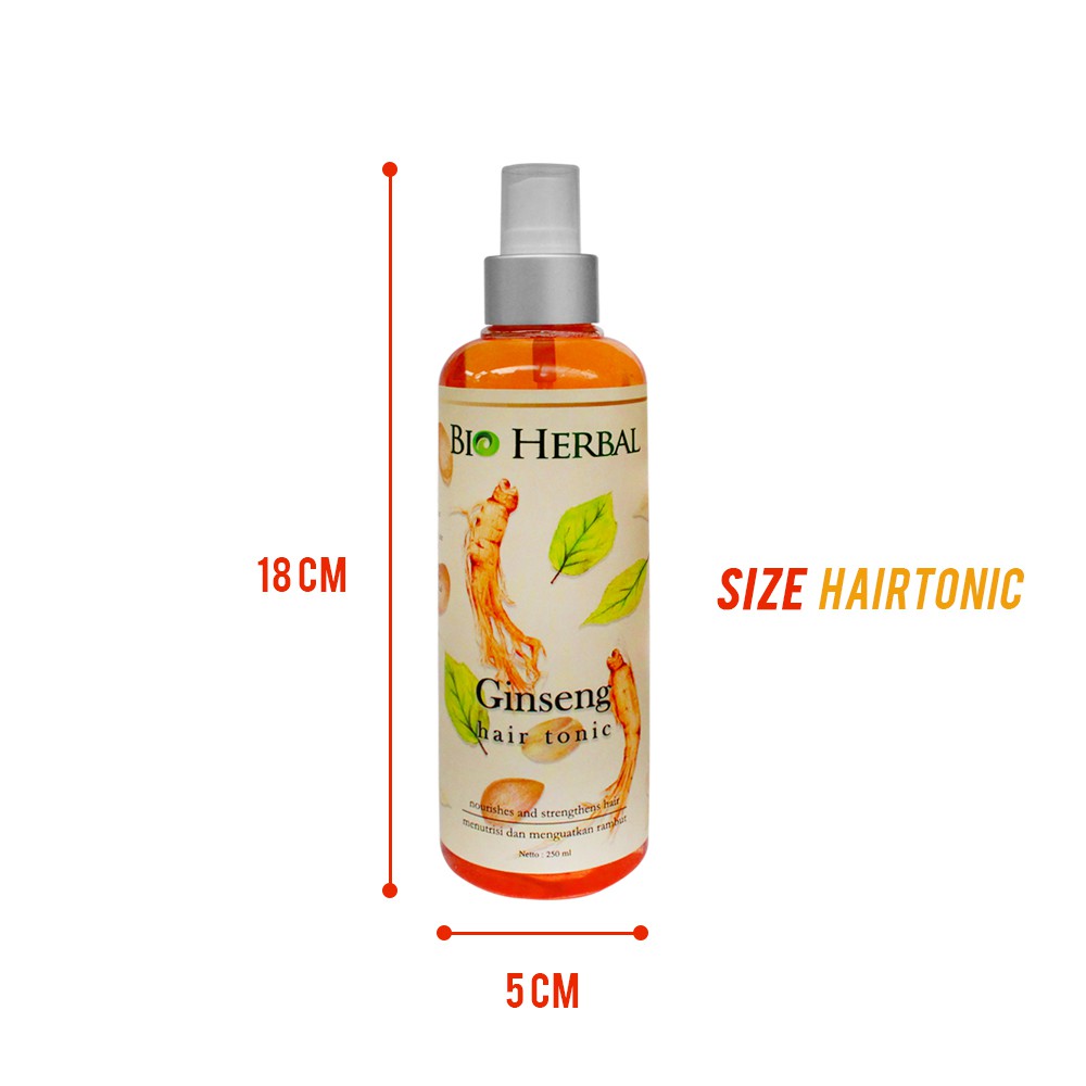 BIO HERBAL HAIR TONIC tonik ginseng penumbuh perawatan penyubur pemanjang rambut rontok care treatment cepat rambut pria wanita ginseng gingseng bio herbal ketombe lepek kecantikan