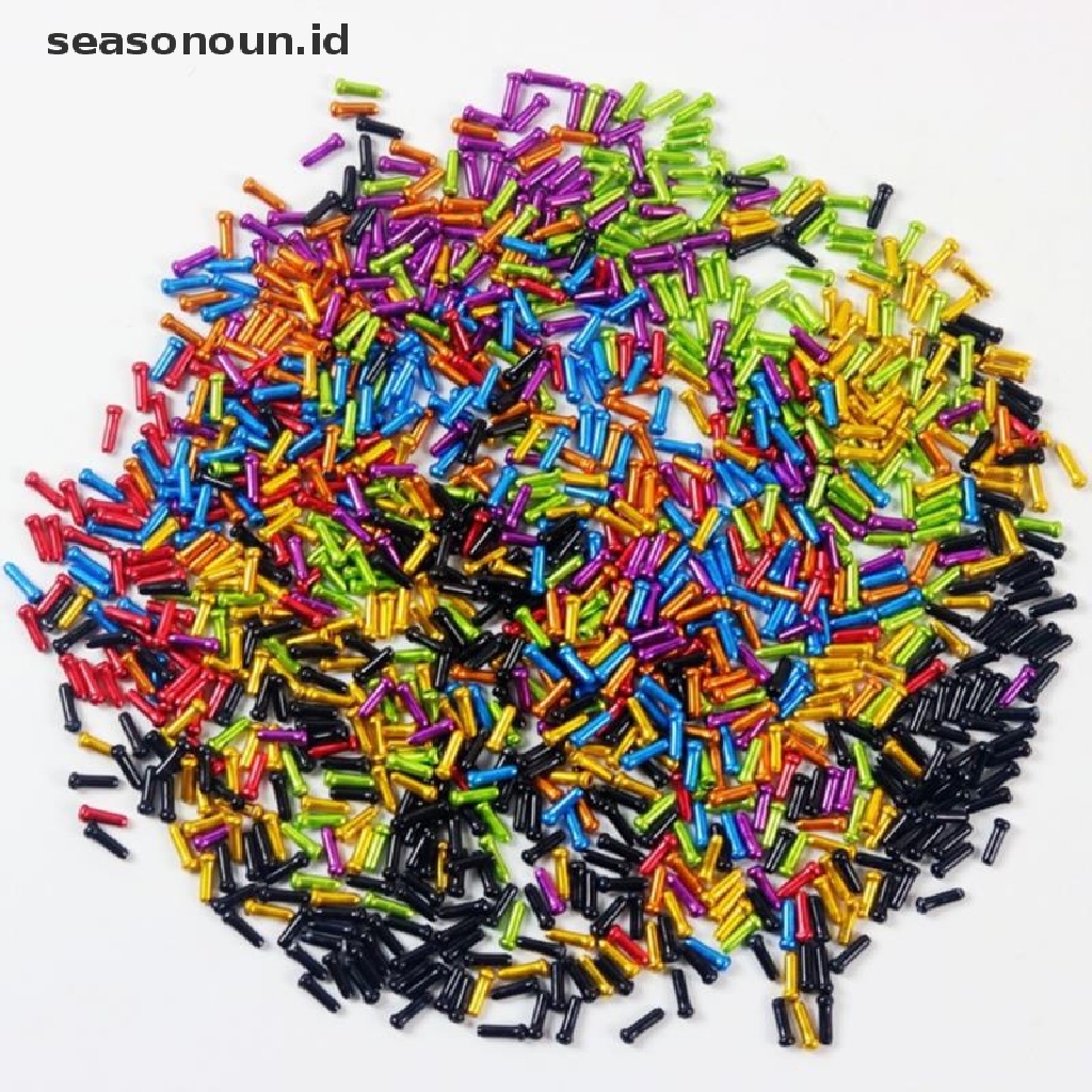 (seasonoun) 50pcs / Lot Tutup Ujung Kabel Rem Sepeda Bahan Aluminum Alloy