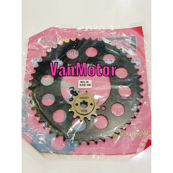 GIR GEAR DEPAN BELAKANG KLX150 KLX 150 BF DT S L  520-48 11 12 13 520 48 VZM  Gir depan bisa pilih ukuran