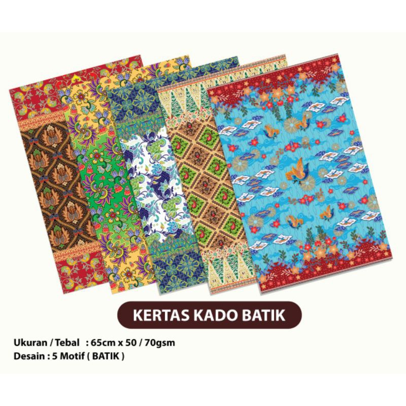 

KERTAS KADO ULANG TAHUN ANAK-ANAK BATIK Isi 50 = 5 Motif / Kertas Bungkus Kado BATIK