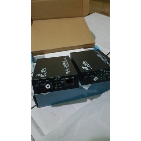 HSAirpo CM200 A B Media Converter Sepasang 1 FO 1 ETH 10/100