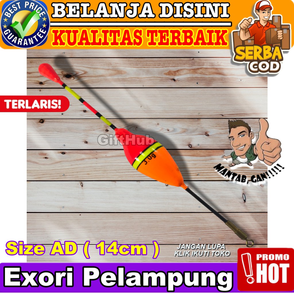 Exori Fishing Pelampung Pancing Kayu Size AD (14cm) Pengambang Aksesoris Memancing Original Floater