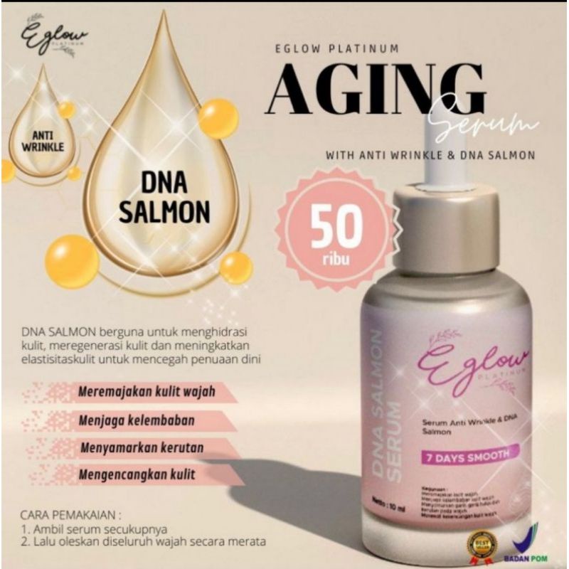 SERUM EGLOW PLATINUM 20ml // SERUM EGLOW Vit C BPOM DNA Salmon