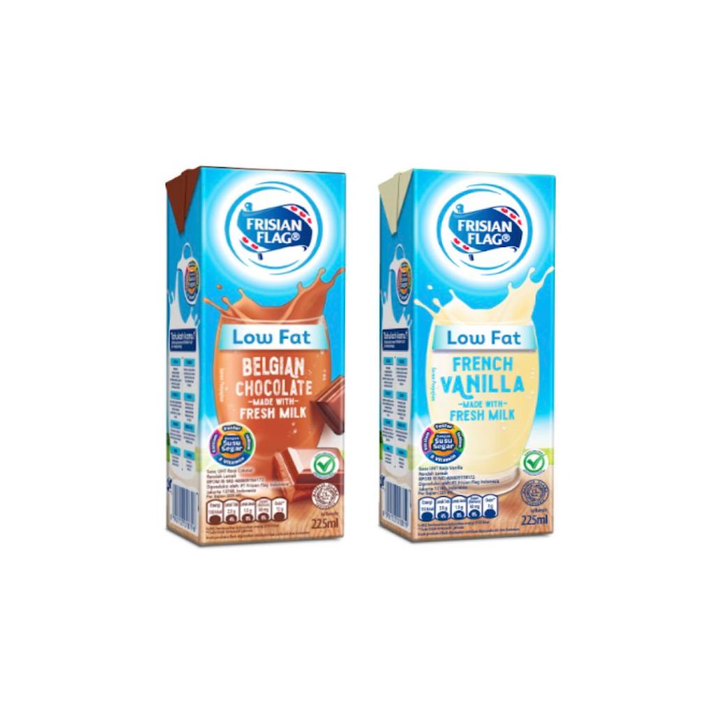 

Frisian Flag Low Fat Belgian Chocolate 225ml + Frisian Flag Low Fat French Vanilla 225ml