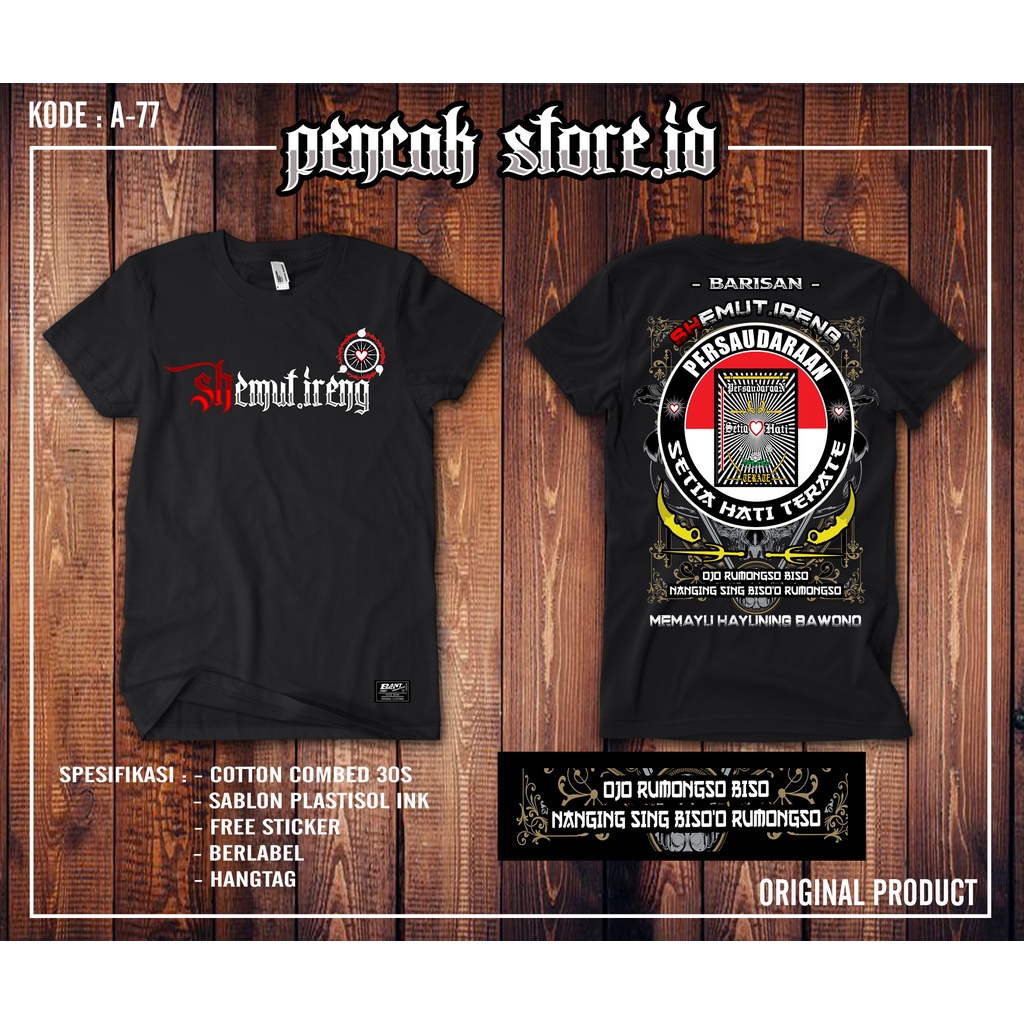 KAOS PSHT SEMUT IRENG murah free sticker keren original