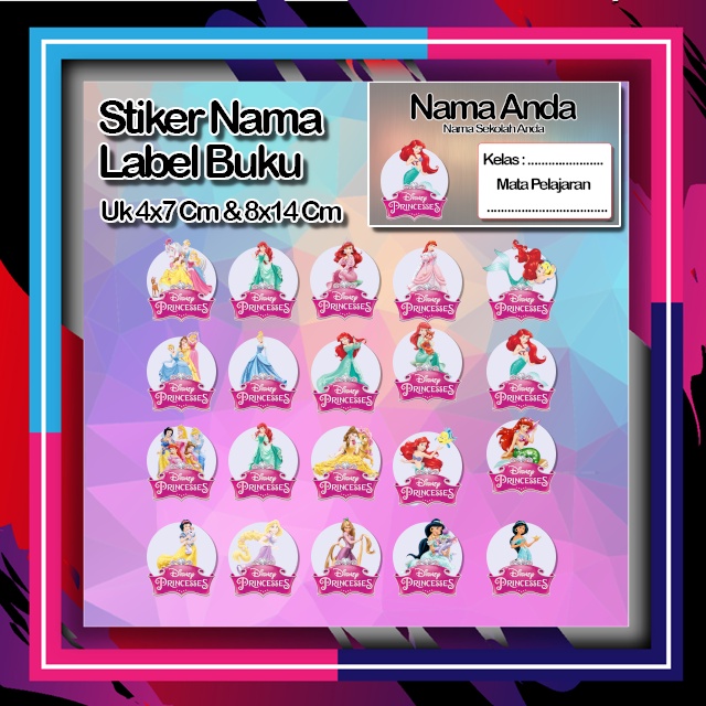 

Stiker Princes Princess Putri duyung cantik animasi kartun karater anime Karakter Lucu Custom Lebel Nama cromo murah 20 Varian berbeda Octane Pelajaran sekolah No 10