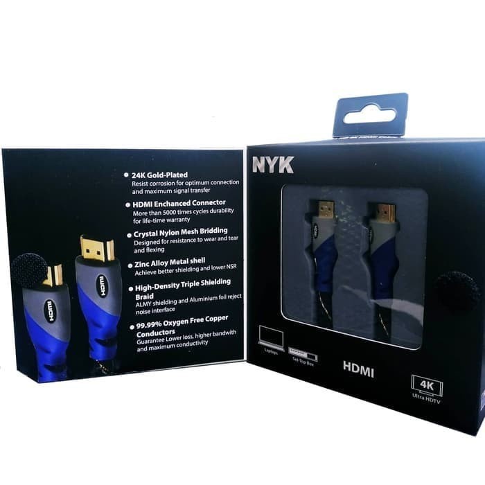 Kabel HDMI 3M NYK V.2.0 4K Gold Plated HD Cable HDMI 3 Meter