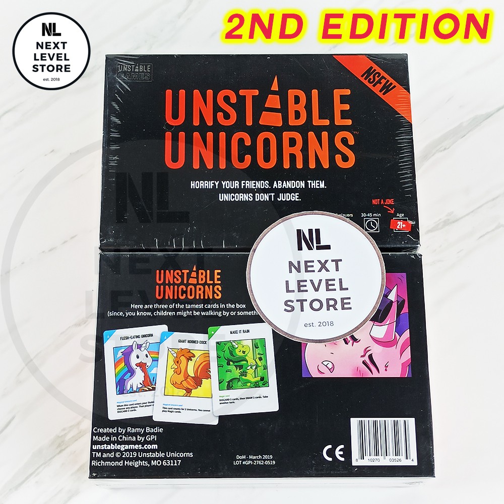 Unstable Unicorns NSFW Card Game Basic Deck Board Games READY