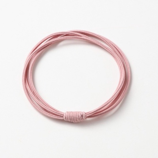 Reseller Welcome - F5104 (1PCS) Karet Rambut Korea Polos 3 IN 1 / Ikat Rambut / Karet Rambut Elastis-Pink Muda