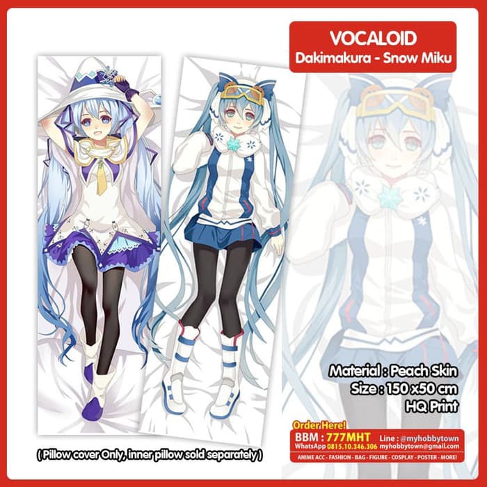 Sarung Bantal Anime Dakimakura Vocaloid : Snow Miku