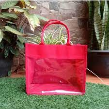 Tote Bag Tas kosmetik Mika Transparan Wanita Korea 25×12×22