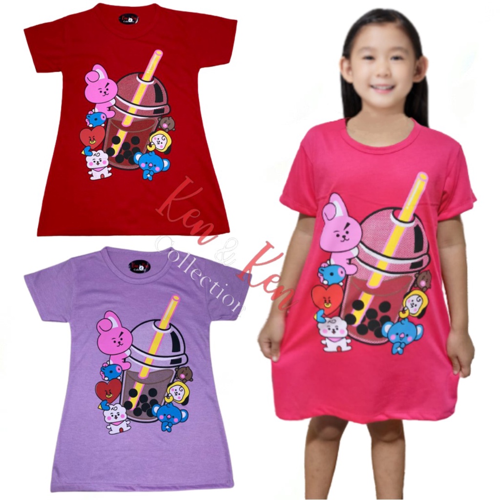 Dress BTS / Dress anak perempuan / Daster anak perempuan/ Daster Bts / Baju anak Perempuan