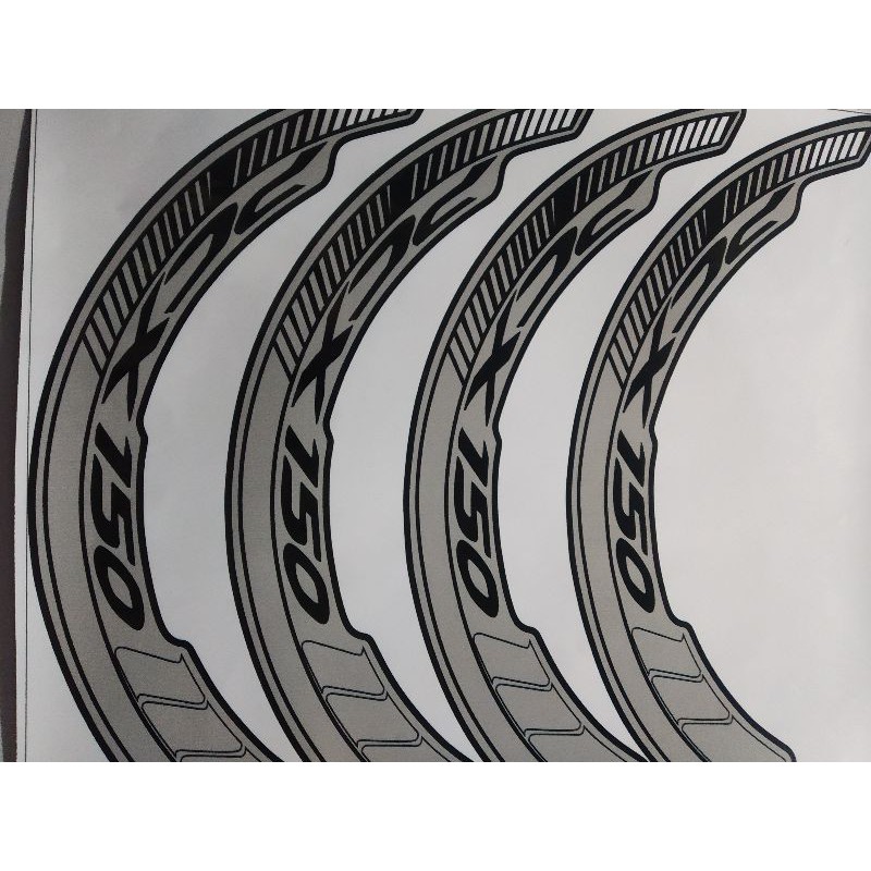 DECAL VELG PCX 150-160 VARIASI VELG BLACK SILVER, BEBAS REQUEST WARNA 862
