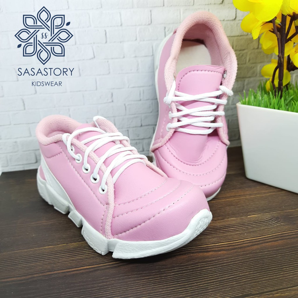 Sasastory Sepatu Sneaker Anak Perempuan Usia 1 2 3 4 5 6 Tahun Sepatu Tali Anak Perempuan Sepatu Sport Anak Permpuan Sepatu Casual Anak Perempuan Sepatu Pink Anak Perempuan Sepatu Jalan Anak Perempuan Sepatu Tali Anak 3 Tahun FA07