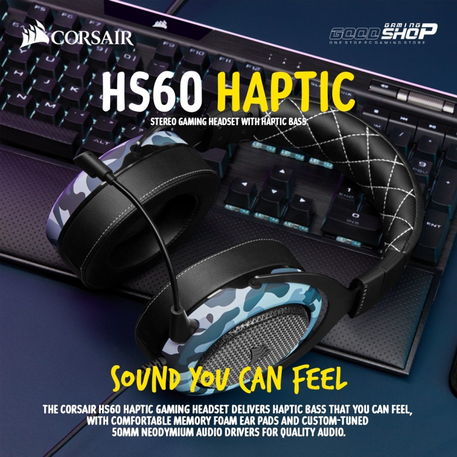 Corsair HS60 HAPTIC Stereo with Haptic Bass - Gaming Headset