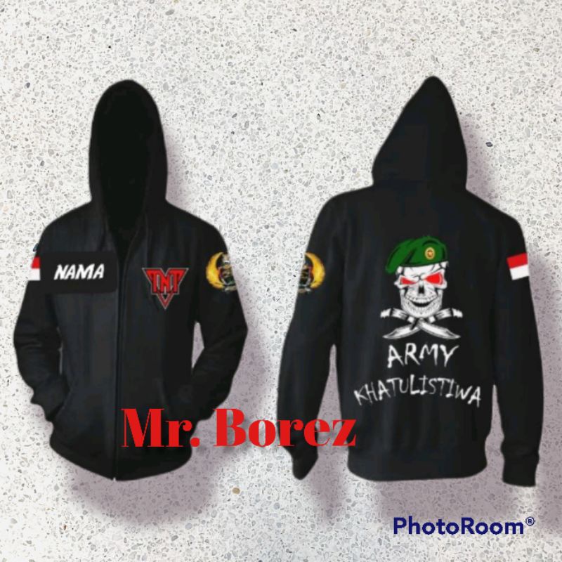 JAKET HOODIE TNI AD ARMY KHATULISTIWA / JAKET HOODIE PRIA TNI AD TERBARU / JAKET PRIA TNI AD ORIGINA