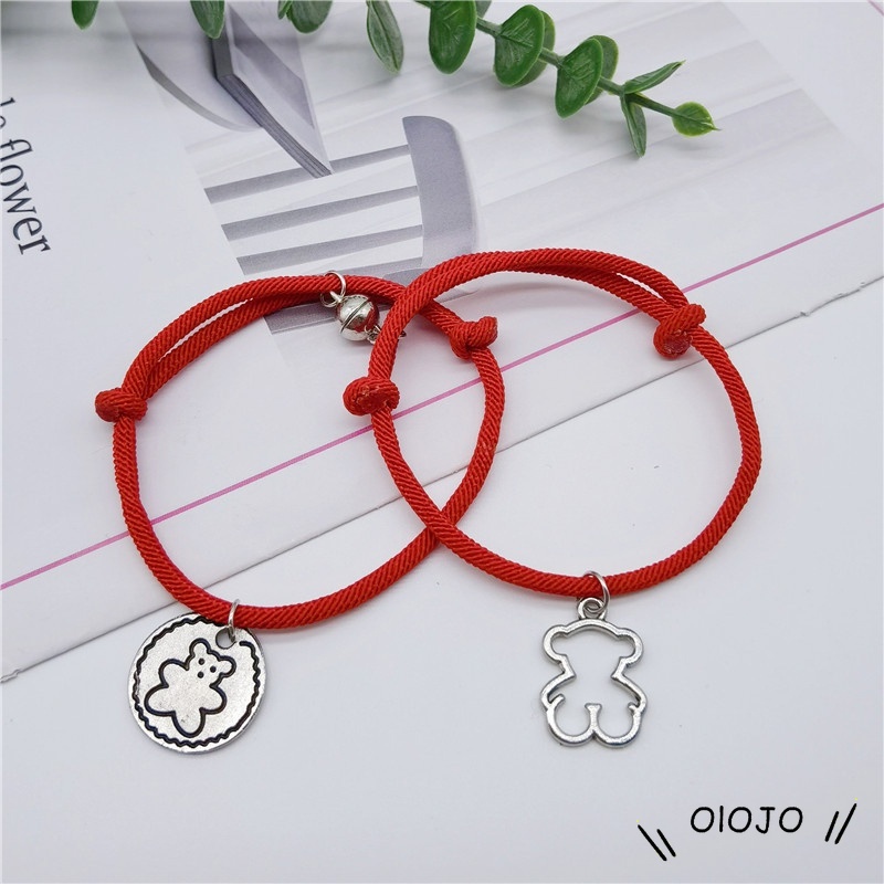 2pcs Gelang Magnet Liontin Beruang Gaya Korea Untuk Pasangan - ol