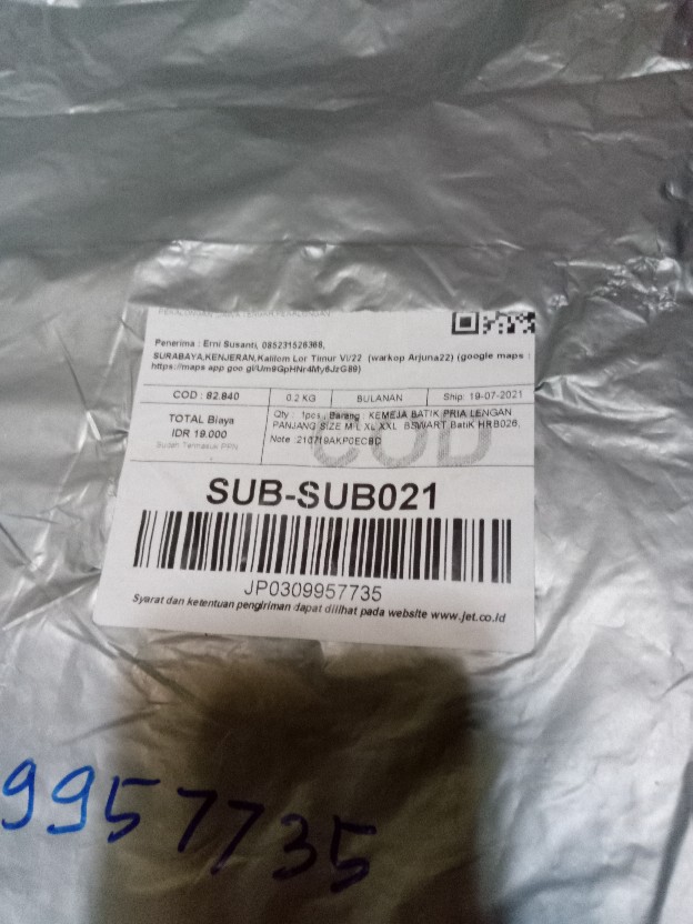 Kemeja Batik Pria Lengan Panjang Size M L Xl Xxl  Bswart Batik Hrb026