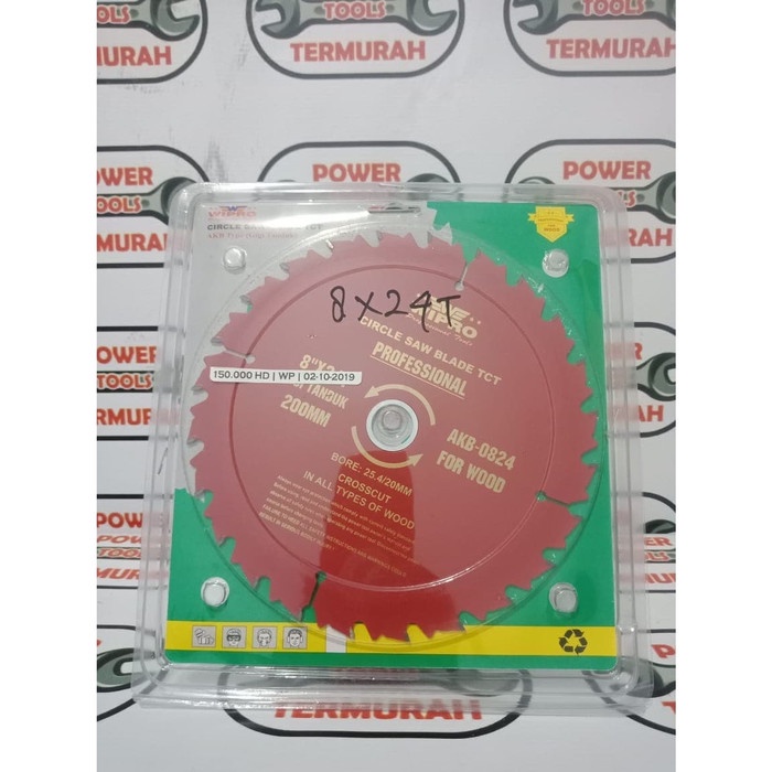 MATA GERGAJI KAYU TANDUK 8"X24T CIRCULAR SAW BLADE MATA CIRCULAR WIPRO