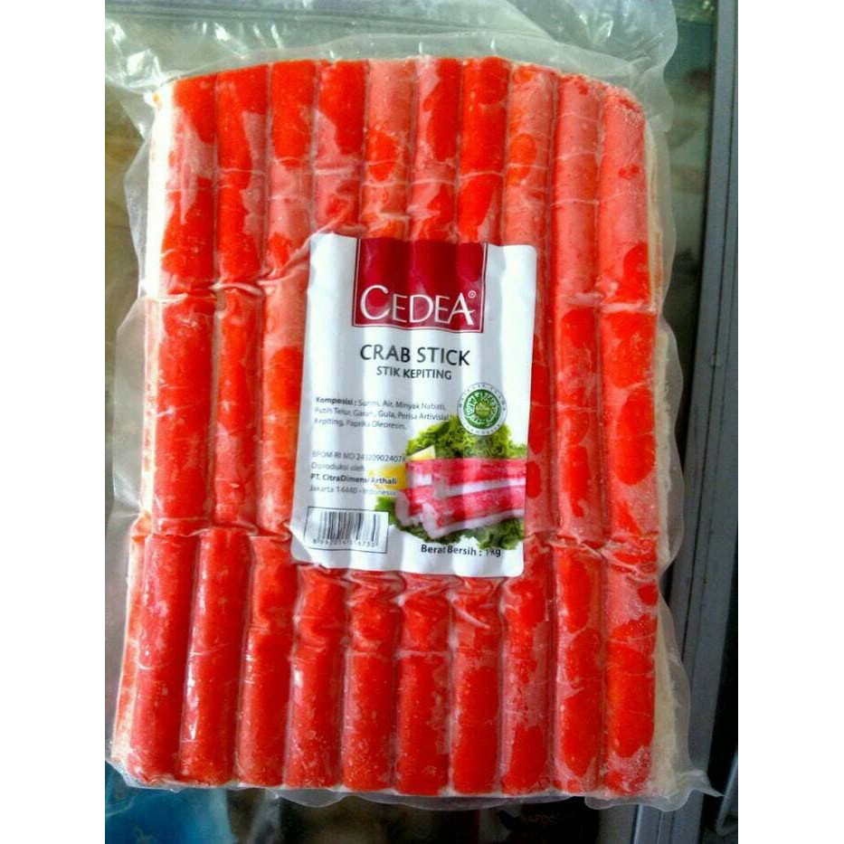 

CEDEA CRAB STIK @1KG ISI 59-63PCS HALAL. IKAN OLAHAN FROZEN SALE