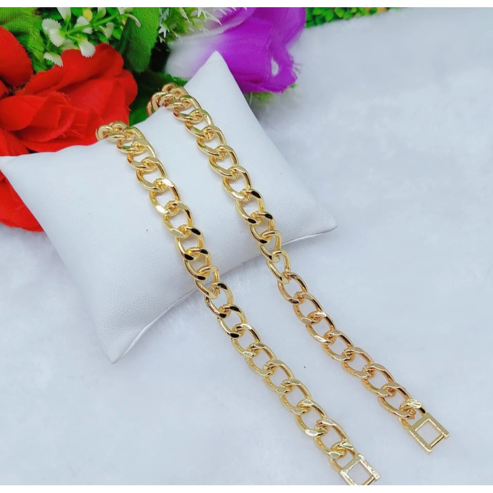 Gelang rantai polos lapis emas perhiasan xuping K23,24