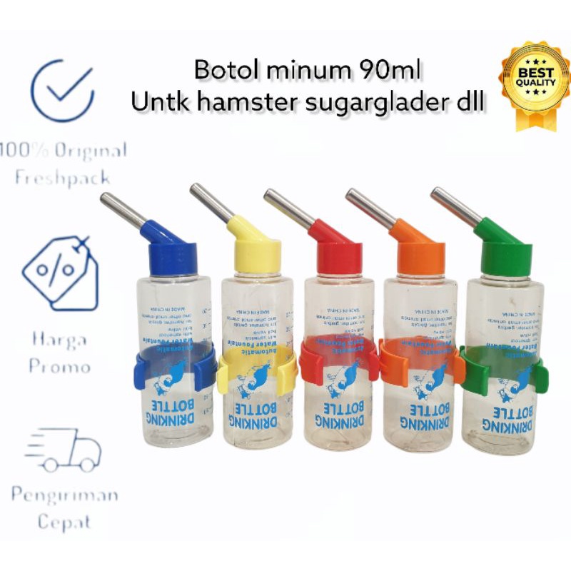 Tempat minum Dot botol Hamster 90 ML 90ml landak kelinci marmut sugar glider