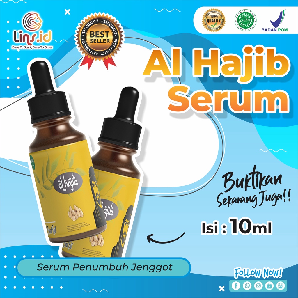 AL HAJIB - Serum Penumbuh Bulu Jambang/Penumbuh Kumis Terlaris BPOM Halal/Penumbuh Bulu Jenggot Pria