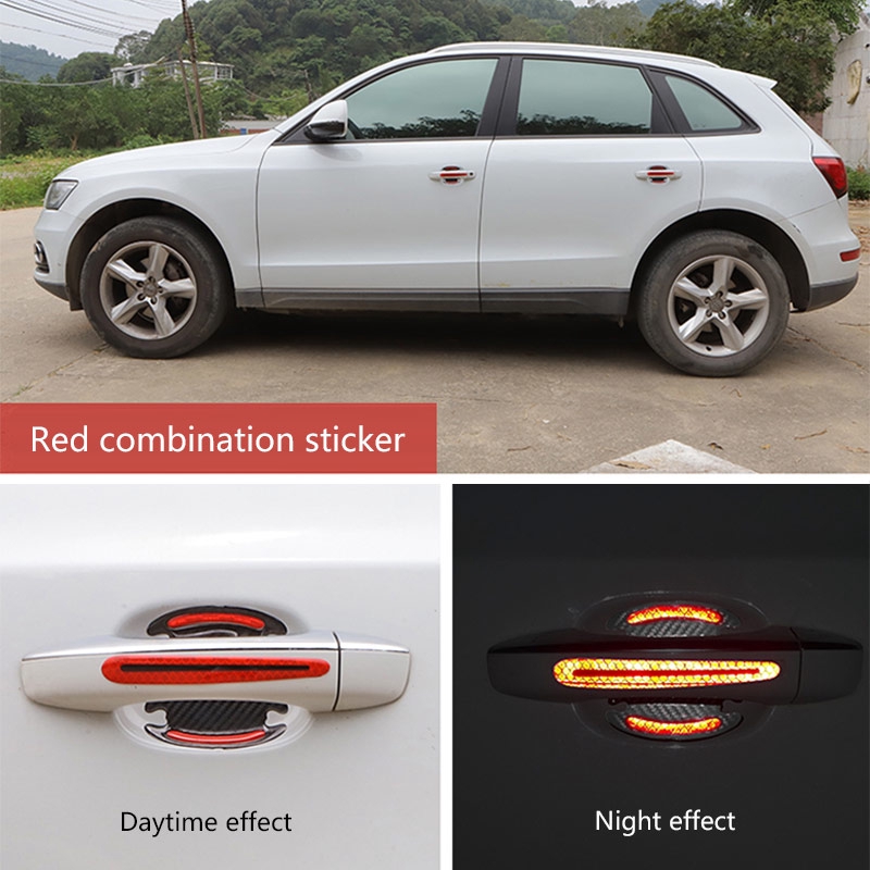 Seametal Reflective Sticker Gagang Pintu Mobil - Merah