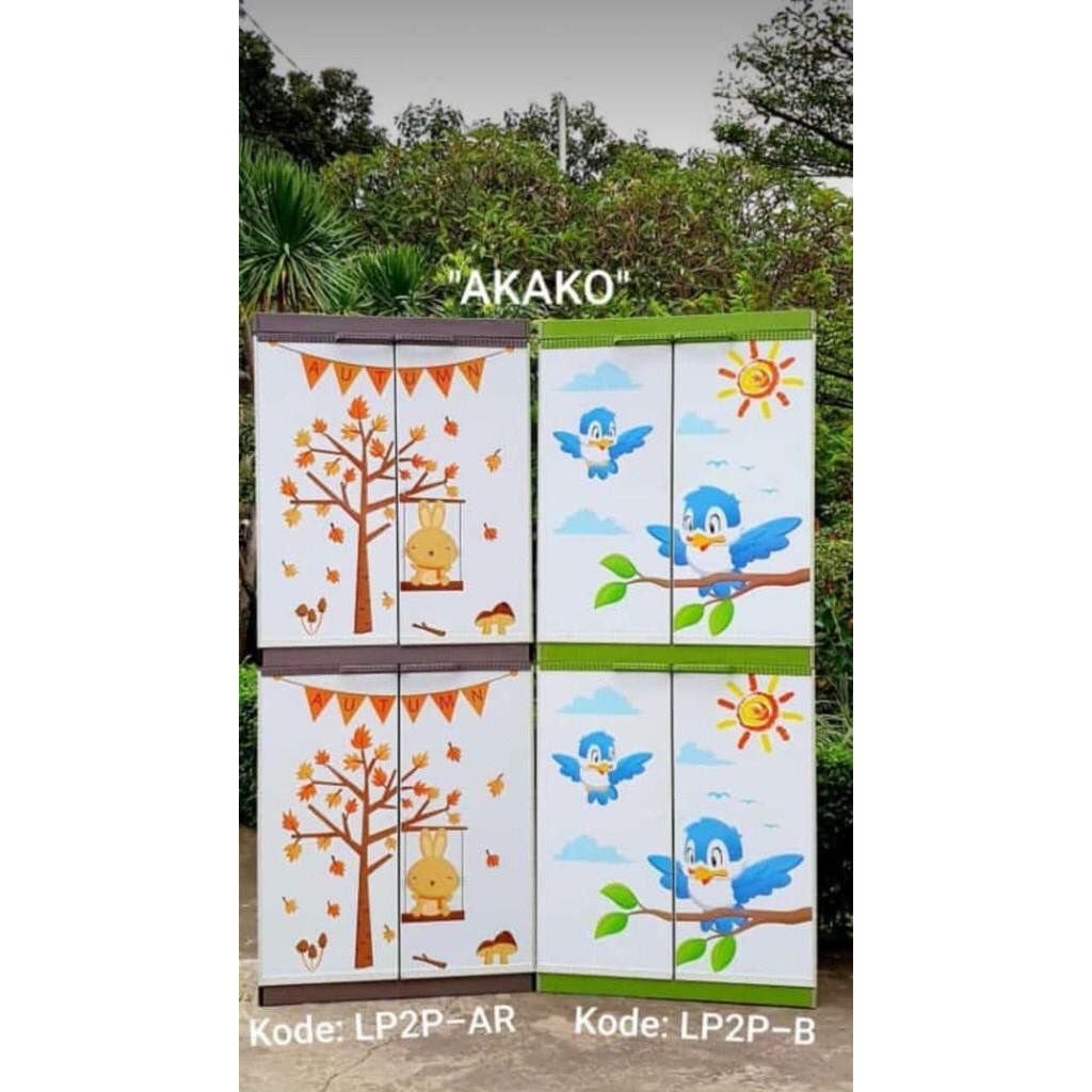 LEMARI PLASTIK AKAKO 2 PINTU - LEMARI PLASTIK KARAKTER - LEMARI PAKAIAN PLASTIK