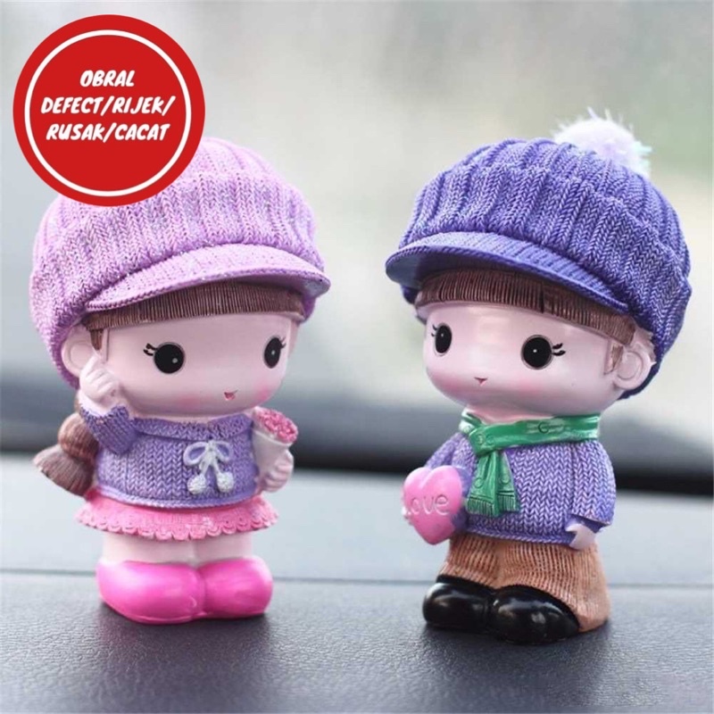 [OBRAL RIJEK] Dekorasi Mobil Ornament Cute Small - Resin Doll - YMG