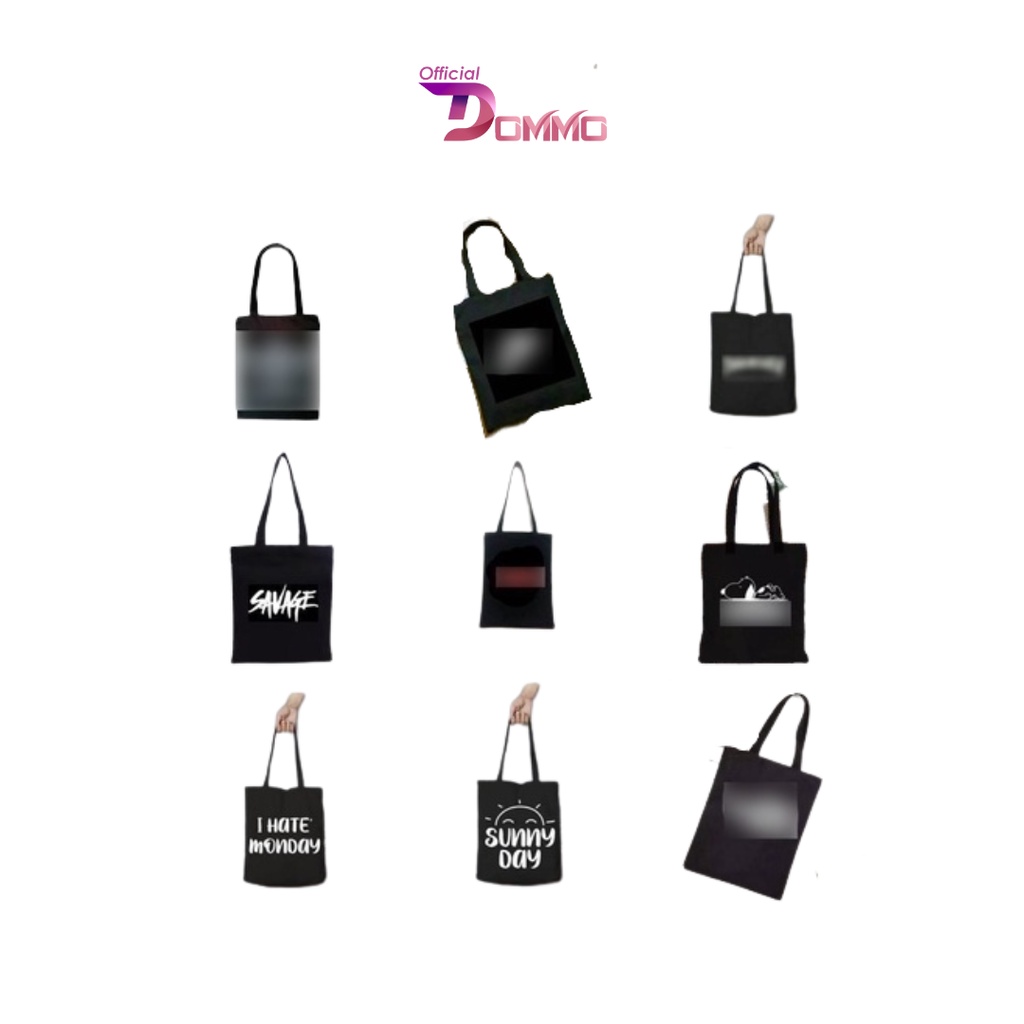 [LOKAL] DOMMO - D1514 (E) Totebag (PAKAI PEREKAT ) Tote bag GAMBAR UNIK kpop murah wanita custom motif