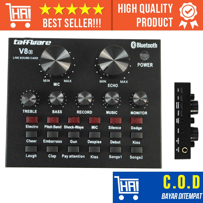 SOUNDCARD AUDIO USB EXTERNAL BLUETOOTH AUDIO USB EXTERNAL EFEK V8S ORI ELEKTRONIK SOUNDCARD KOMPUTER