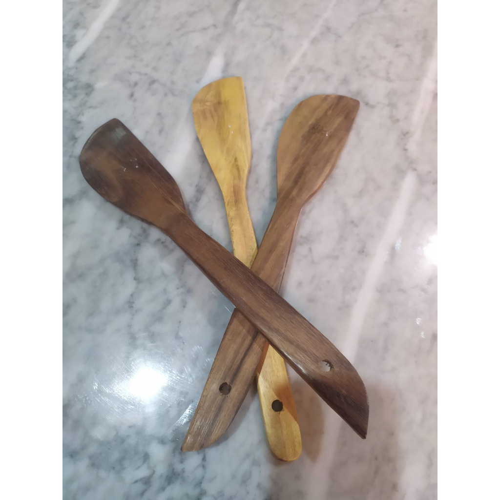 SUTIL SPATULA KAYU FINISHING HALUS 33cm x 6cm