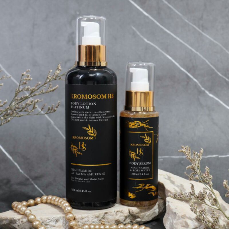 Paket Hemat Hb Kromosom Platinum 250 grm & Body Serum Kromosom 100 ML BPOM