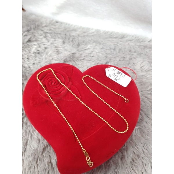 KL487J212J kalung emas model biji merica emas kuning asli berat 3 pj 35cm kadar 70% 16k
