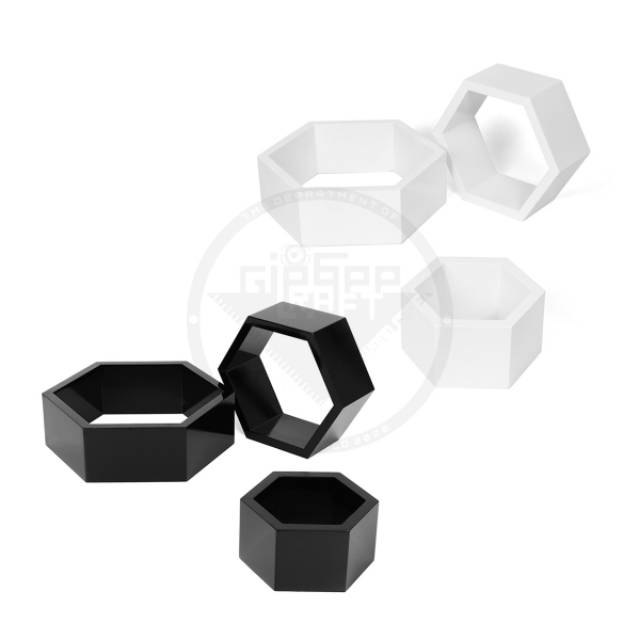  Rak  Dinding Hexagonal  Monokrom Hitam  Putih  Monochrome 