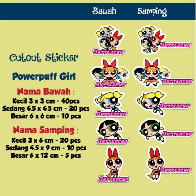 

Label Nama Cut Out Powerpuff Girl Waterproof
