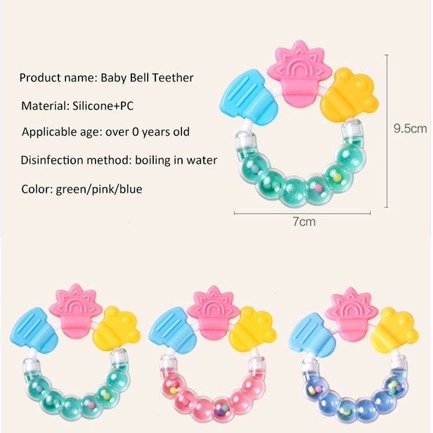 Poleey Mainan Teether Bayi Bahan Silikon