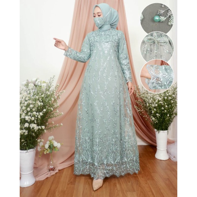 Fhashion muslim/dresss kebaya/gamis tulle pesta