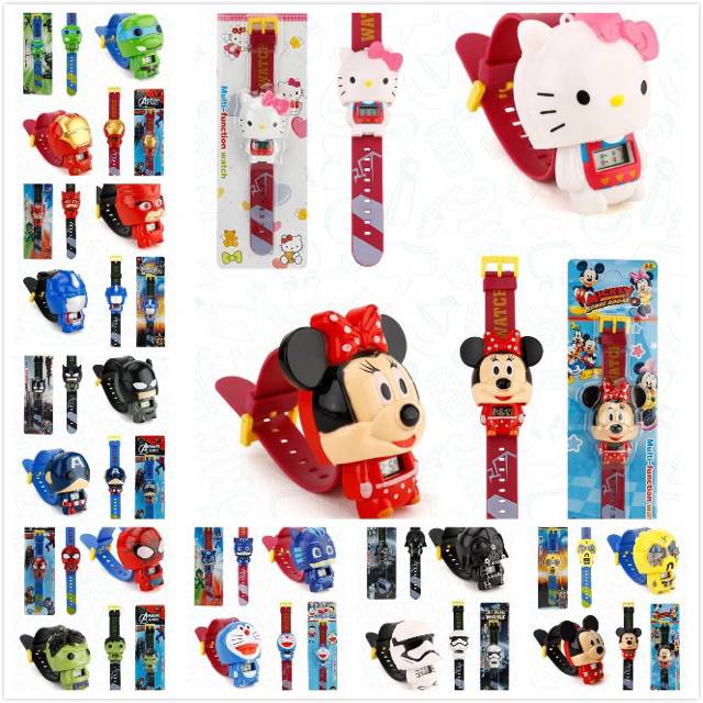 Jam Tangan Anak-Anak Cewek/Cowok Character Multifunction Rubber Digital