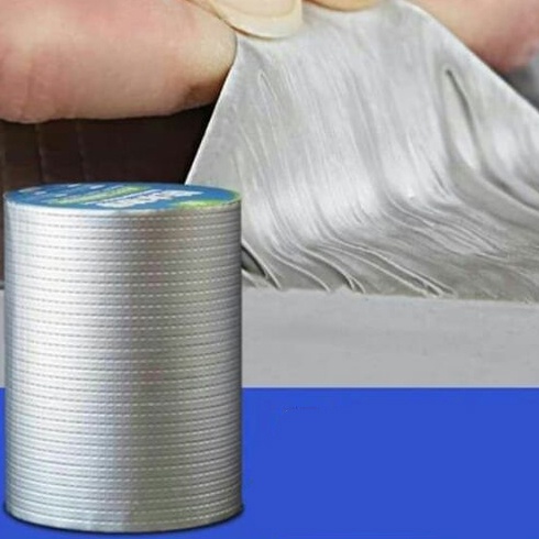 Lakban / Lem Aluminium Foil Butyl Anti Bocor - Anti Air Waterproof Tape Tambal Silver