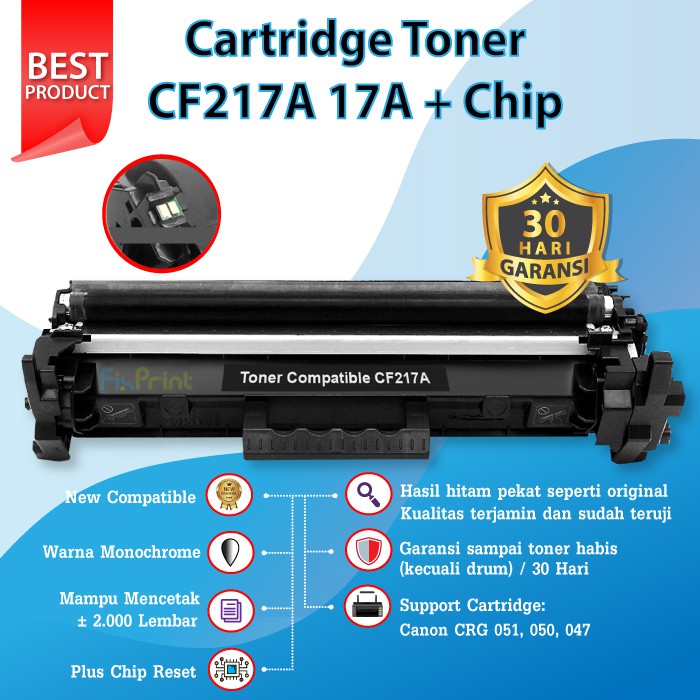 Cartridge Toner HP 17A CF217A + CHIP Compatible Printer Laserjet M102w MFP M130nw M130fw M102a M130a