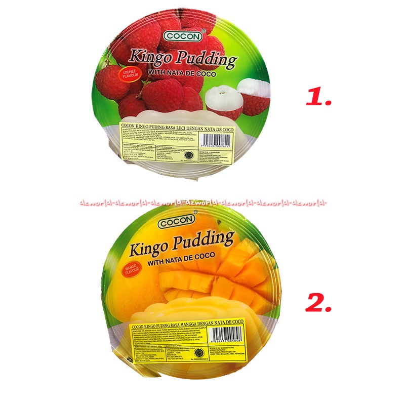 Cocon Kingo Pudding 420gr Leci Manggo Flavour With Nata De Coco Puding Jumbo Besar Rasa Manga Lecy
