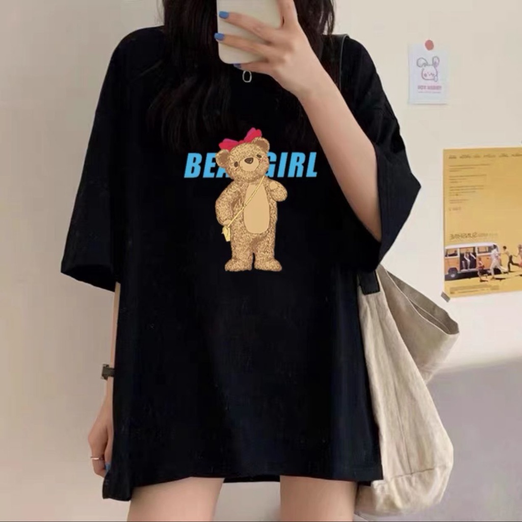 THISTLE - Oversize Tee Tshirt Wanita Model Longgar Motif BE GIRL