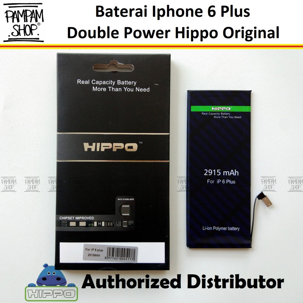 Baterai Hippo Double Power Original Apple Iphone 6 Plus 6+ Batre Batrai Dual Handphone HP Hipo Ori