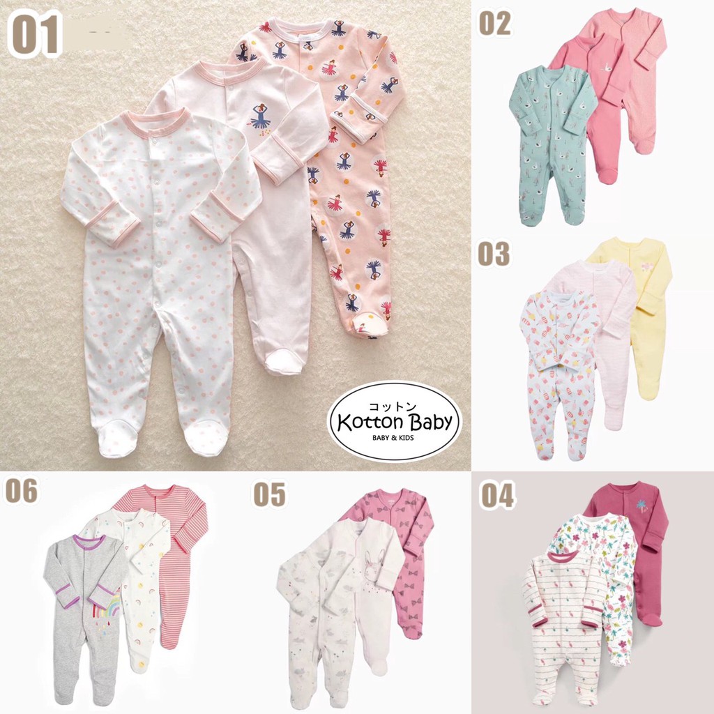 [ISI 3] 0-12bln PIYAMA BAYI [Kualitas Impor] BAJU ANAK JUMPER JUMPSUIT ROMPER PEREMPUAN Catalog ZF O