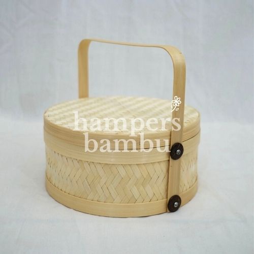 

RANTANG BAMBU BULAT 25CM/Parcel Hampers bambu/Keranjang anyaman/keranjang bambu