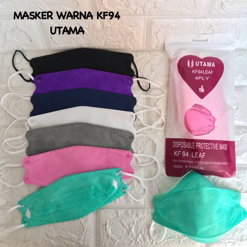 MASKER KF94 UTAMA MIX WARNA HITAM PUTIH TERMURAH / MASKER KF 94 4PLY